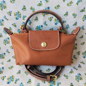 Longchamp Le Pliage Mini Pouch Brown